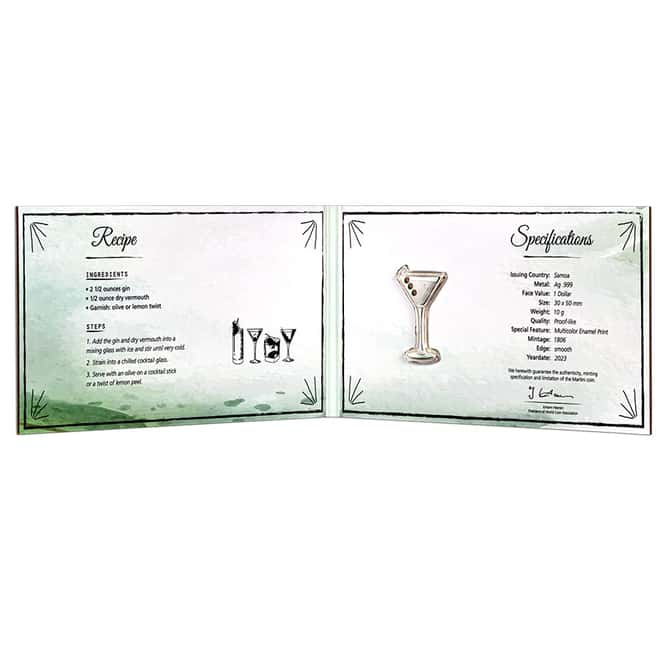 2023 Samoa 10 gram Silver Martini Shaped Coin