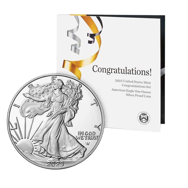 2023-W 1 oz Proof Silver American Eagle Congratulations Set