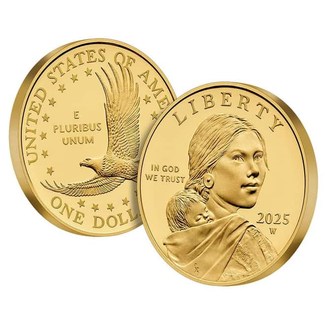 2025-W 1/2 oz Sacagawea Dollar Proof Gold Coin 25th Ann (w/Box & COA)
