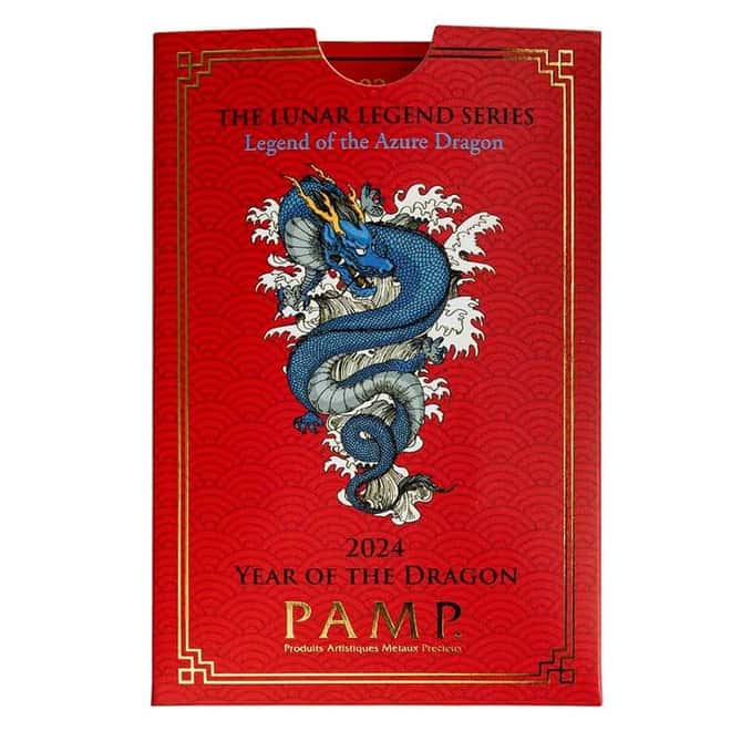 2024 10 Gram PAMP Suisse Lunar Dragon Silver Bar (in Assay)