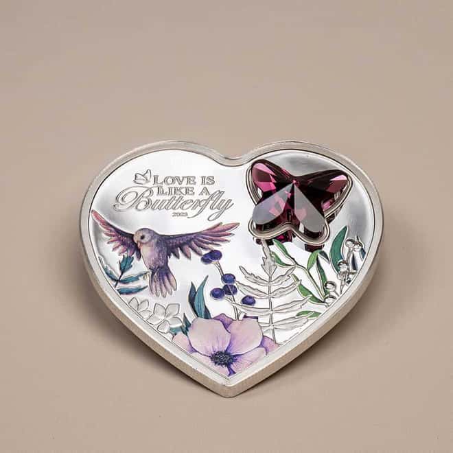 2023 Cook Islands 20 gram Proof Silver Brilliant Love Butterfly Coin .999 Fine (w/Box & COA)