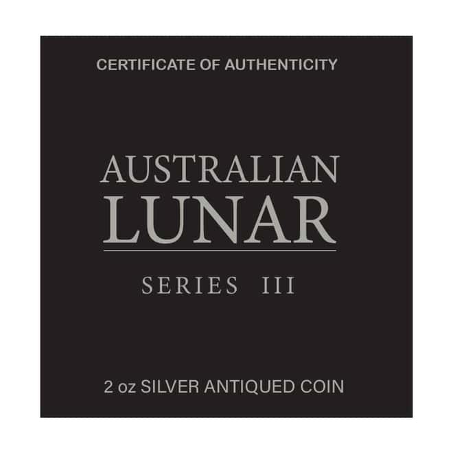 2023 2 oz Antiqued Silver Lunar Year of The Rabbit Australian Perth Mint (w/Box & COA)