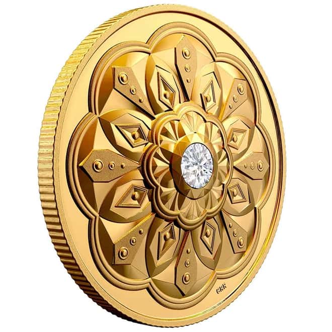 2020 Canada 1 oz Proof Gold Forevermark Black Label Round Diamond Coin .99999 Fine (w/Box & COA)