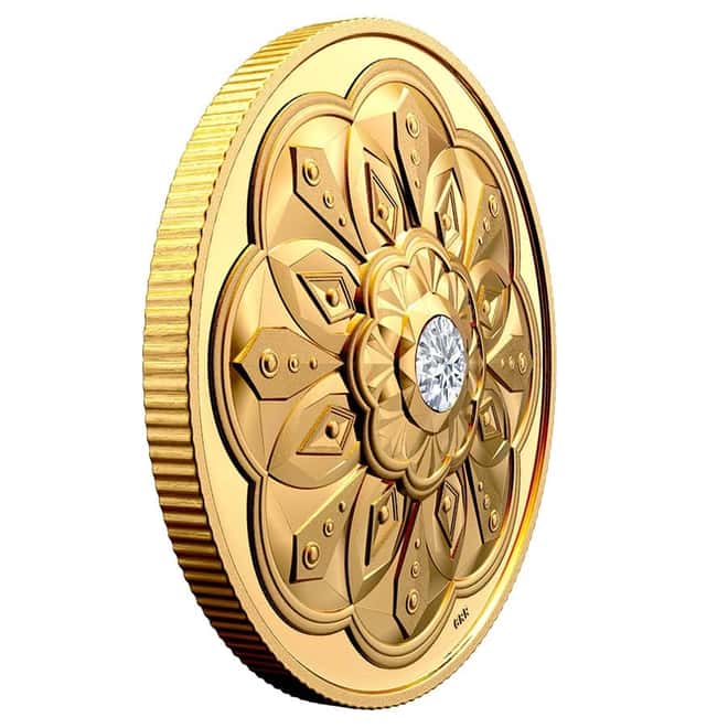 2020 Canada 1 oz Proof Gold Forevermark Black Label Round Diamond Coin .99999 Fine (w/Box & COA)