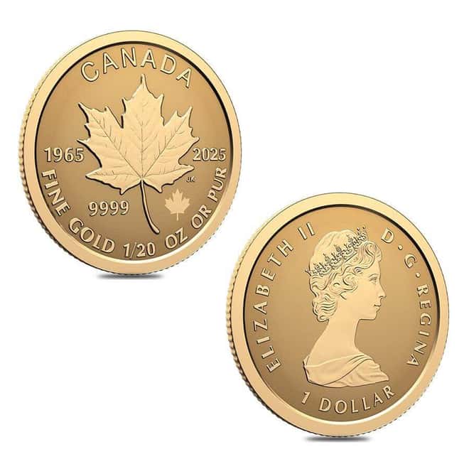 2025 Canada 1.4 oz Gold Maple Canadian Flag 60th Ann 4-Coin Set