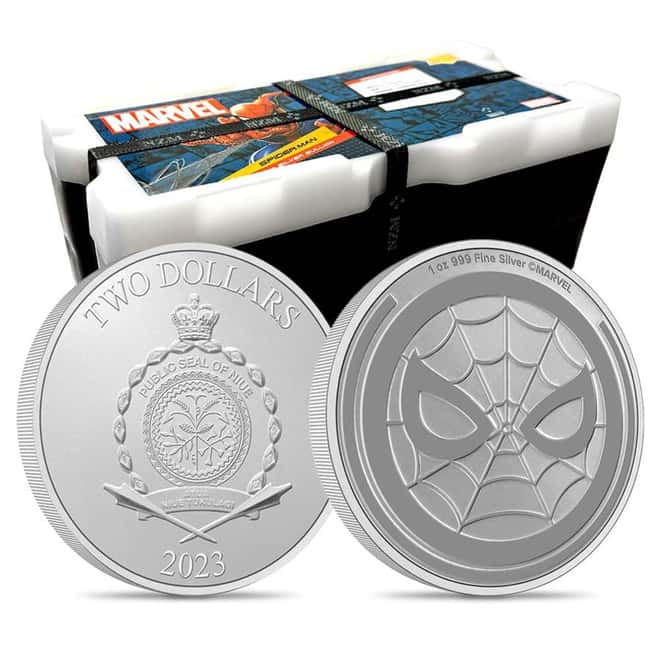 Monster Box of 250 - 2023 Niue 1 oz Marvel Spider-Man Silver Coin .999 Fine BU