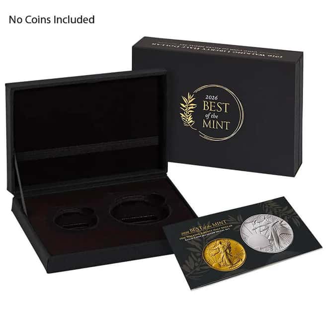 NO COIN - 2026 Best of US Mint 1916 Walking Liberty Half Dollar Gold Coin & Silver Medal Set (OEM Box & COA)