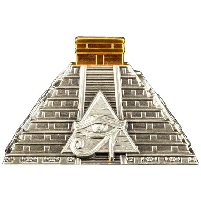 2022 5 oz Silver Mayan Pyramid 3D Shaped Coin Nicaragua .999 Fine (w/Box & COA)