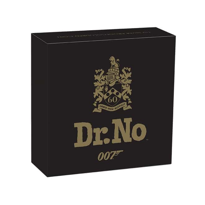 2022 1 oz Tuvalu James Bond Dr. No Proof Colorized Silver Coin .9999 Fine (w/Box & COA)