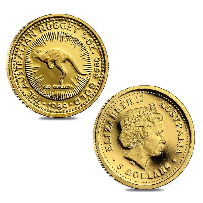 1989 1.9 oz Proof Gold Australian Nugget 5-Coin Set