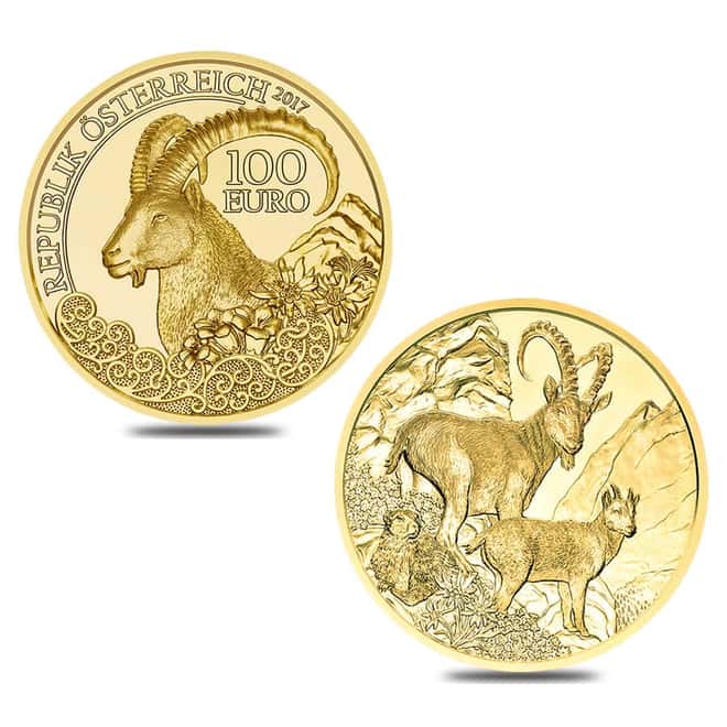 2013 - 2018 3 oz Austrian Gold Wildlife In Our Sights 6-Coin Proof Set