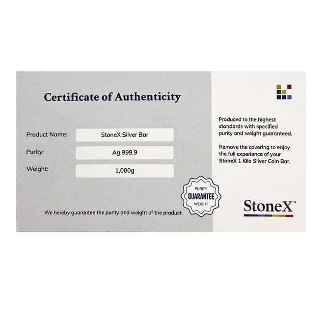 2022 Niue 1 Kilo Stonex Silver Coin Bar .9999 Fine (1000 gram)