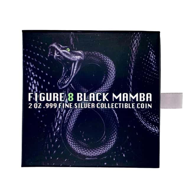 2023 Chad 2 oz Silver Figure Eight Black Mamba Coin Serial #5 Shaped High Relief (w/Box)