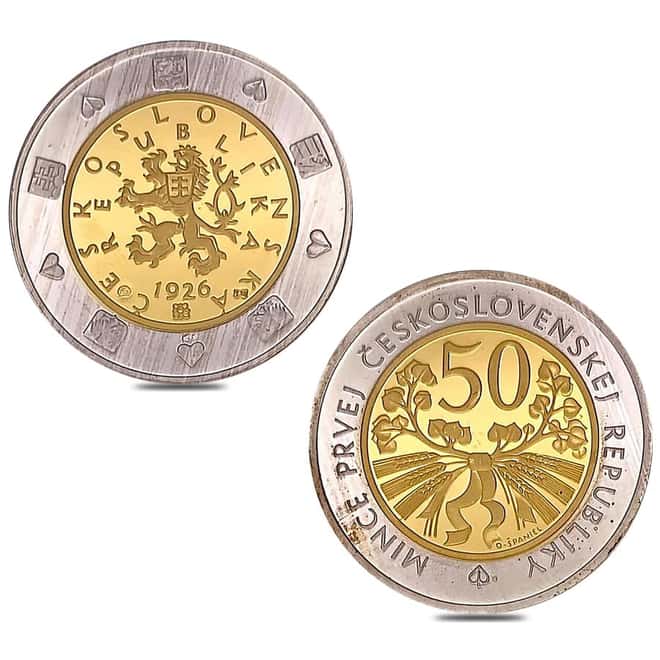 First Czechoslovakia Republic Gold/Silver Bimetallic 10-Coin Set