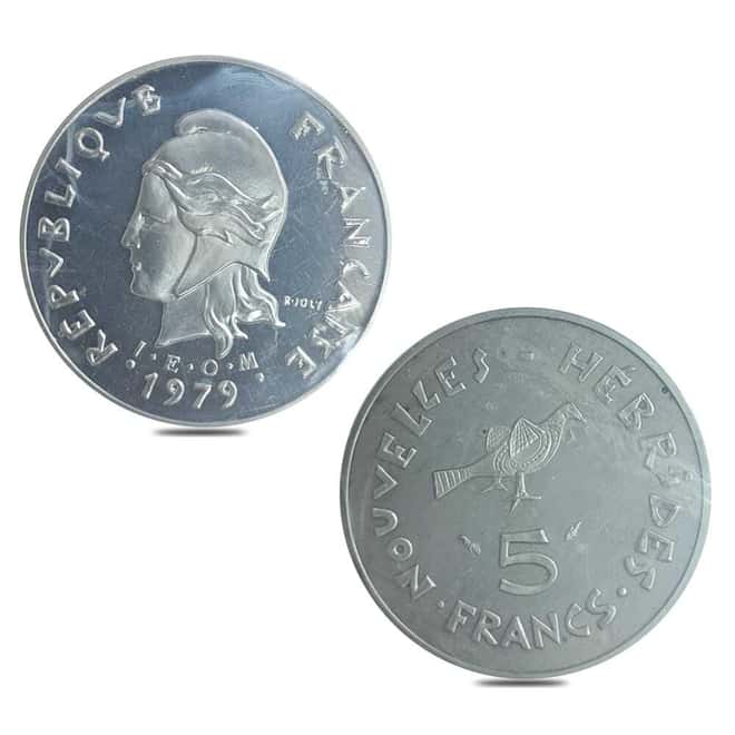 1974-1979 French Colonial Piedfort New Hebrides Silver 7-Coin Set (w/Box & COA)