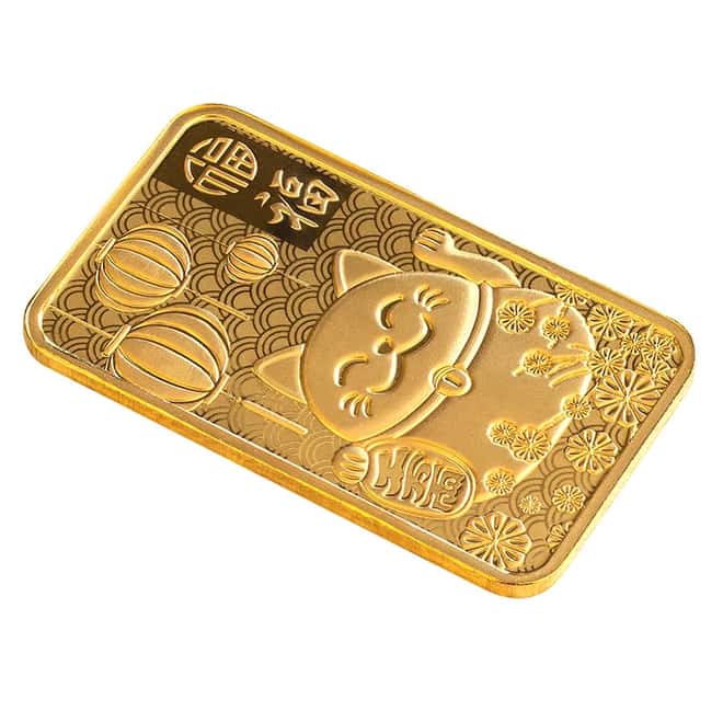 5 gram PAMP Suisse Good Luck Gold Bar .9999 Fine (In Assay)