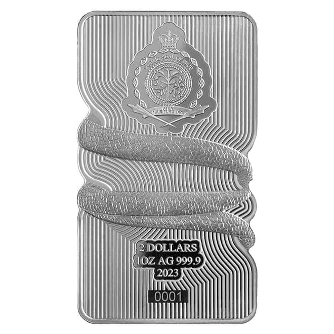 2023 1 oz PAMP Suisse Nature's Grip Sunbeam Snake Silver Coin Bar