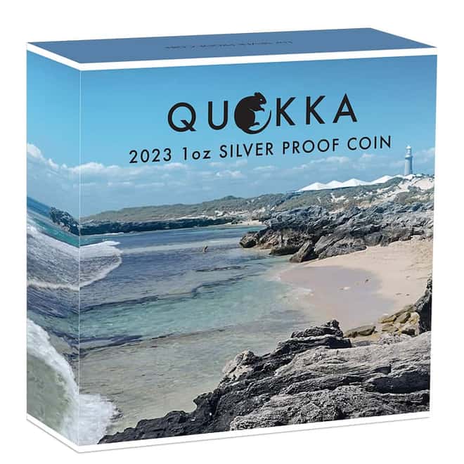 2023 1 oz Proof Colorized Silver Australian Quokka Perth Mint