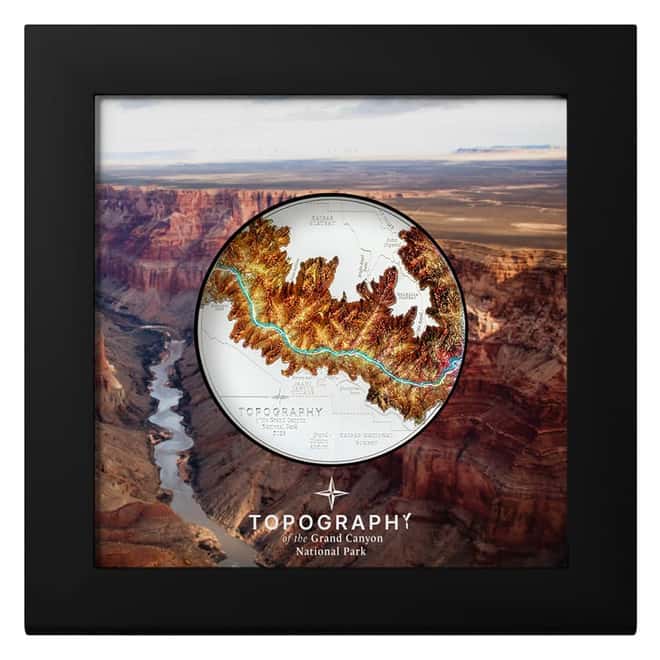 2023 Cook Islands 5 oz Silver Topography Grand Canyon Coin