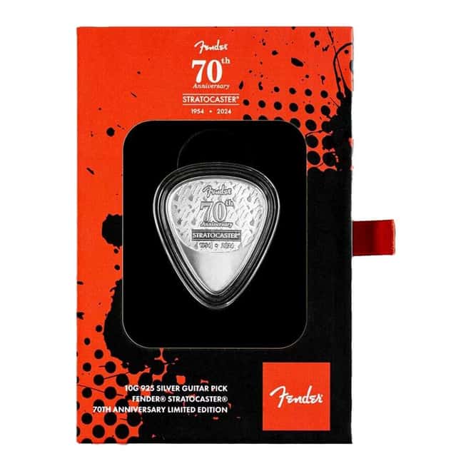 2024 10 Gram PAMP Suisse Silver Guitar Pick Fender® Stratocaster® 70th Ann.