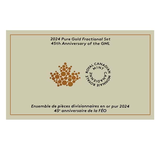 2024 Canada 1.4 oz Gold Maple Leaf 45th Ann. 4-Coin Set