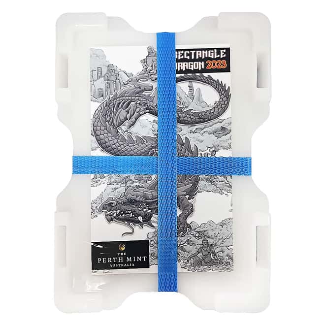 2023 1 oz Silver Australian Dragon Coin Bar $1 BU
