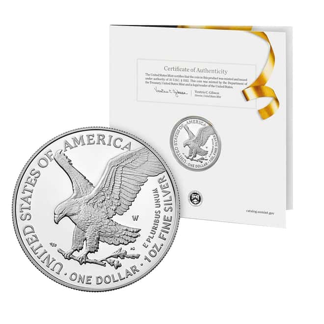 2023-W 1 oz Proof Silver American Eagle Congratulations Set