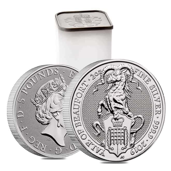 2019 Great Britain 2 oz Silver Queen's Beasts (Yale) Coin .9999 Fine BU