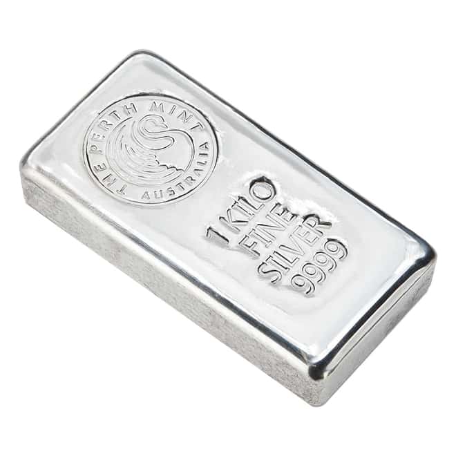 1 Kilo Perth Mint Silver Bar .9999 Fine