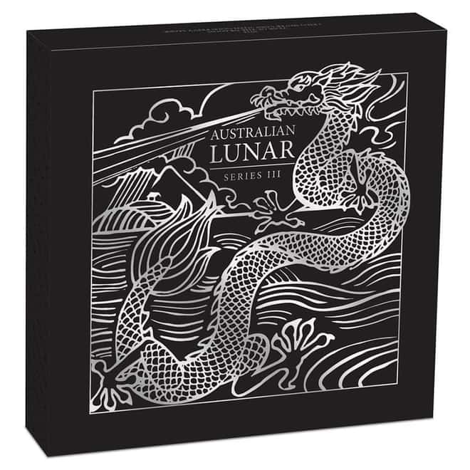 2024 1 Kilo Proof Colorized Silver Lunar Dragon Gold Privy Perth Mint