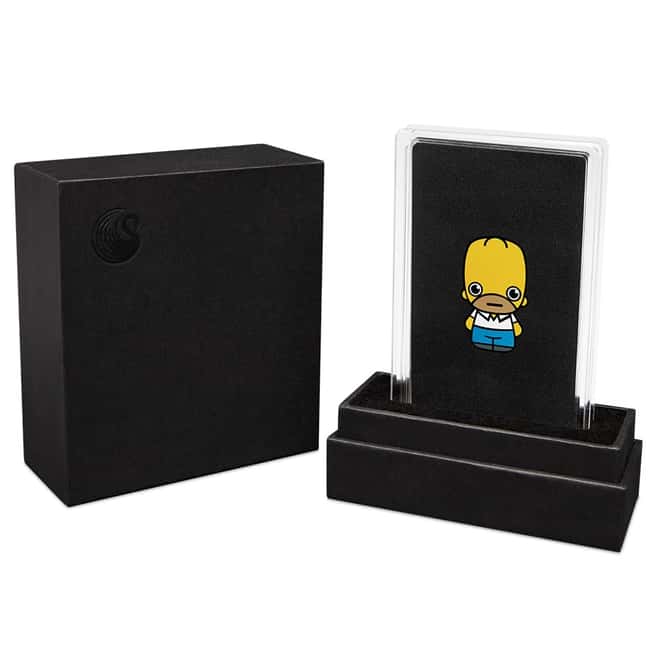 2022 1 oz Tuvalu Homer Simpson Mini Shaped Silver Coin .999 Fine (w/Box & COA)