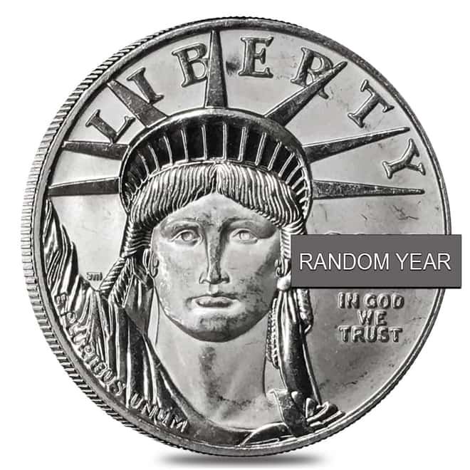 1/2 oz $50 Platinum American Eagle Scruffy (Random Year)