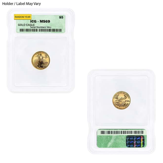 1/10 oz $5 Gold American Eagle ICG MS 69 (Random Year)