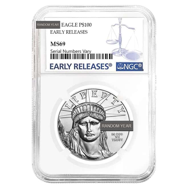 1 oz Platinum American Eagle NGC/PCGS MS 69 (Random Year) 