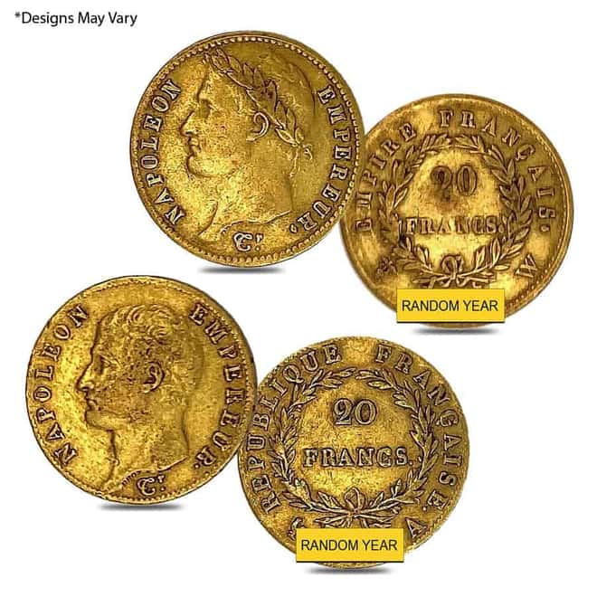 France Gold 20 Francs Napoleon I Avg Circ AGW .1867 oz (Random Year, 1806-1815)