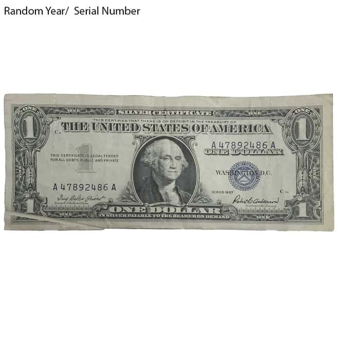 $1 Silver Certificate Currency Note Gutter Fold Error Avg Circ (Random Year)