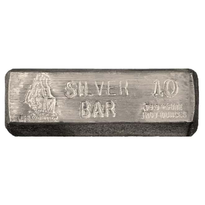 10 oz CMI USS Constitution Silver Bar .999+ Fine
