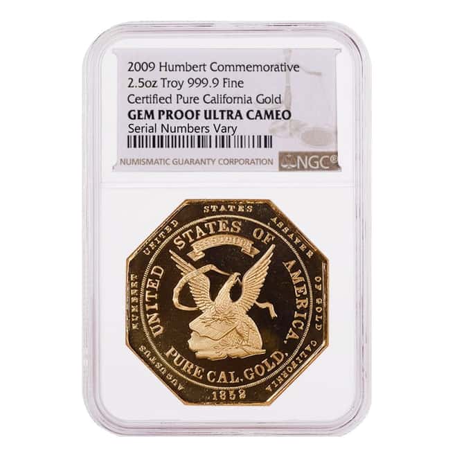 2009 2.5 oz Gold Humbert Commemorative .9999 Fine NGC Gem Proof UCAM