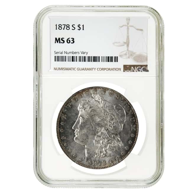 1878 S Morgan Silver Dollar NGC MS 63