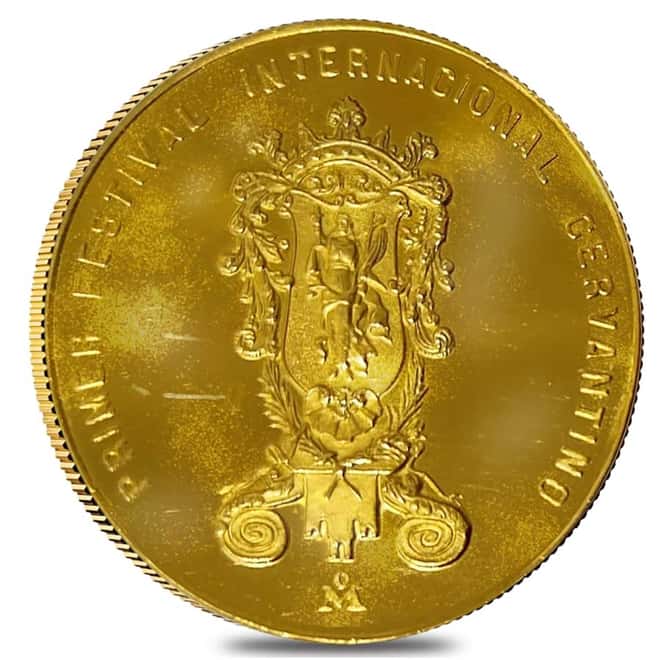 1972 Mexico Guanajuato Festival Cervantino Proof Gold Medal AGW 1.2057 oz (Scruffy)
