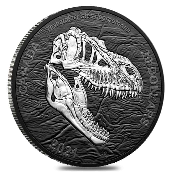 2021 Canada 1 oz Silver Discovering Dinosaurs Reaper of Death Coin .9999 Fine (w/Box & COA)