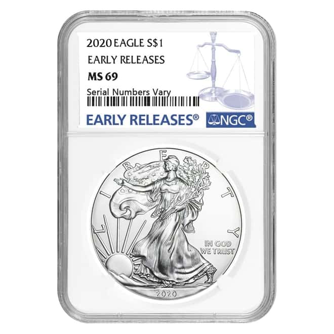 2020 1 oz Silver American Eagle $1 Coin NGC MS 69 Early Releases
