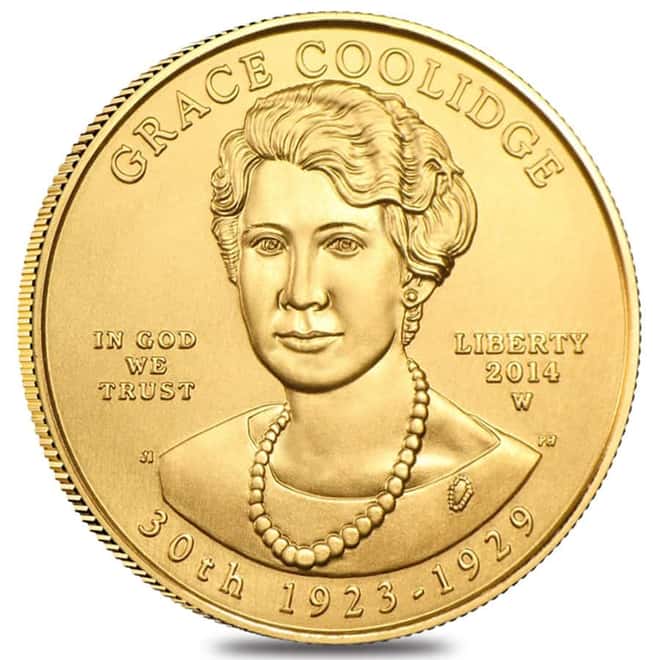 2014 W 1/2 oz $10 First Spouse - Grace Coolidge Gold Coin BU (w/Box & COA)