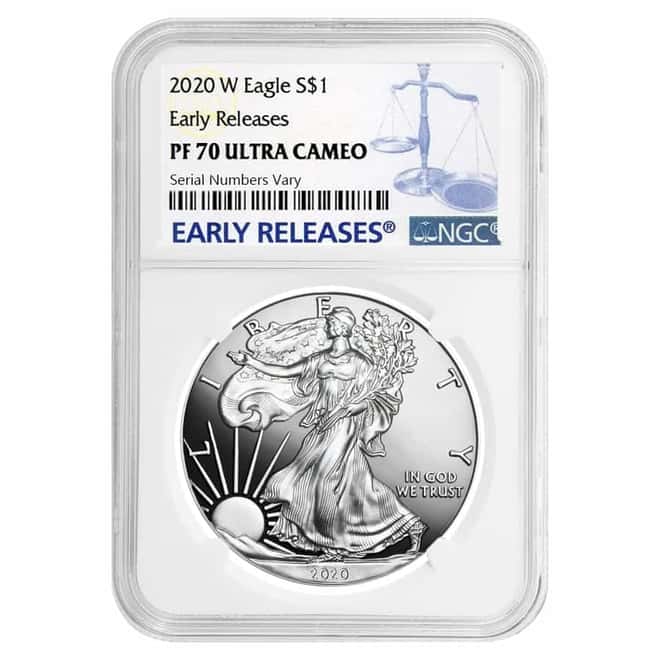 2020-W 1 oz Proof Silver American Eagle NGC PF 70 UCAM Early Releases