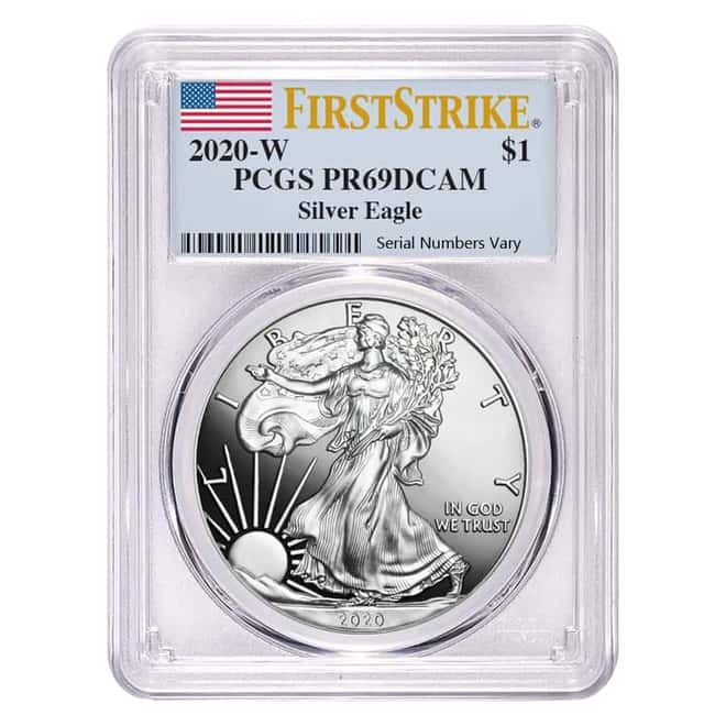 2020-W 1 oz Proof Silver American Eagle PCGS PF 69 DCAM First Strike
