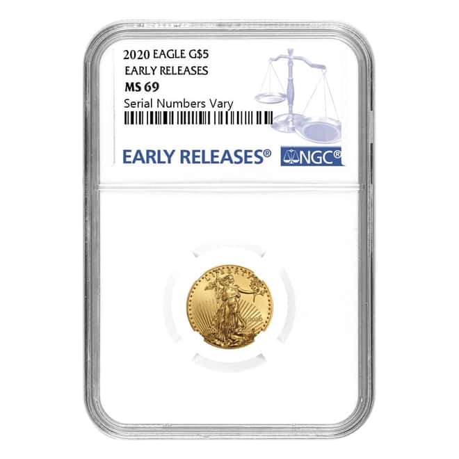 2020 1/10 oz Gold American Eagle NGC MS 69 Early Releases 