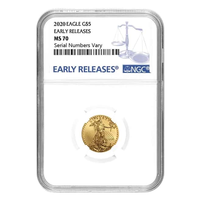 2020 1/10 oz Gold American Eagle NGC MS 70 Early Releases