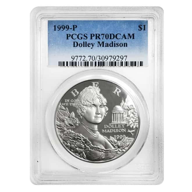 1999-P Dolley Madison Commemorative Proof $1 Silver PCGS PF 70 DCAM