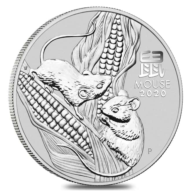 2020 10 Kilo Silver Lunar Year of The Mouse / Rat BU Australian Perth Mint In Cap