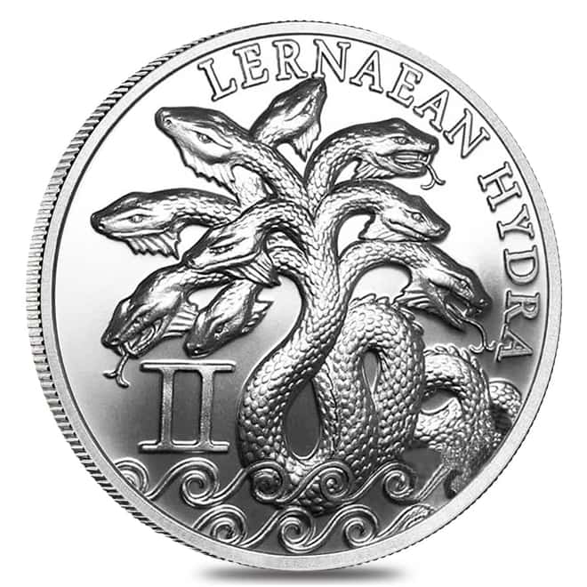 1 oz Hercules Second Labor - Lernaean Hydra Silver Round